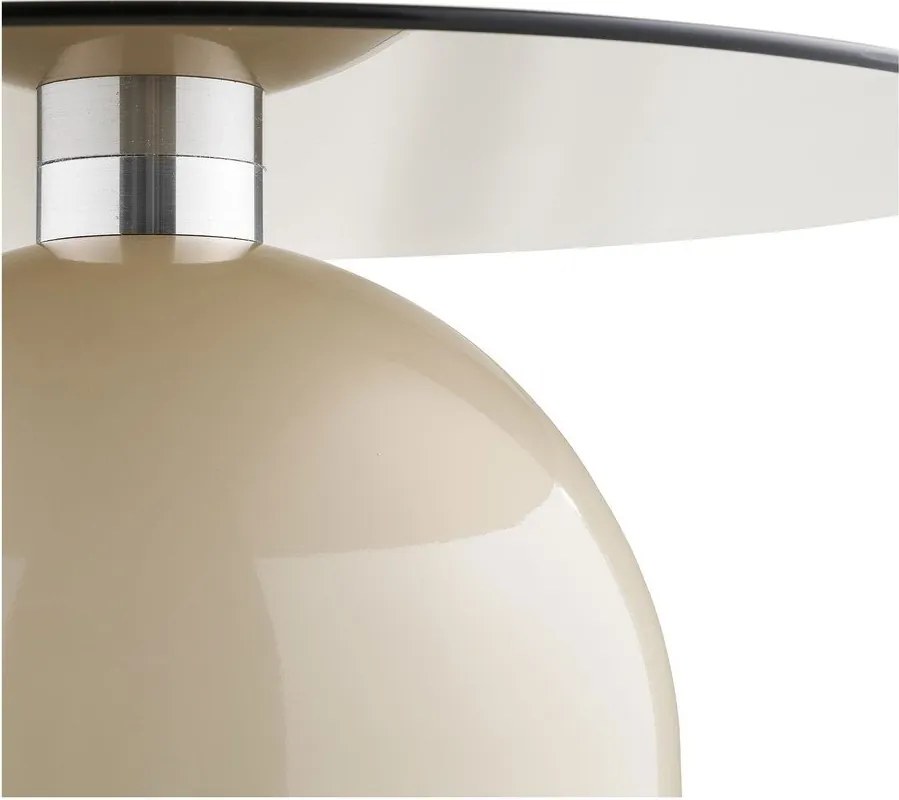 Măsuță de cafea bej rotundă cu blat din sticlă ø 70 cm Ravello – House Nordic