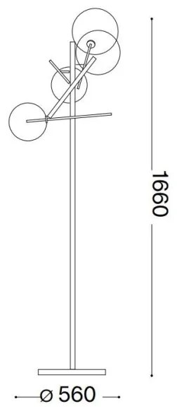 Lampadar LED Ideal Lux EQUINOXE 4xG4/2W/230V crom/transparent