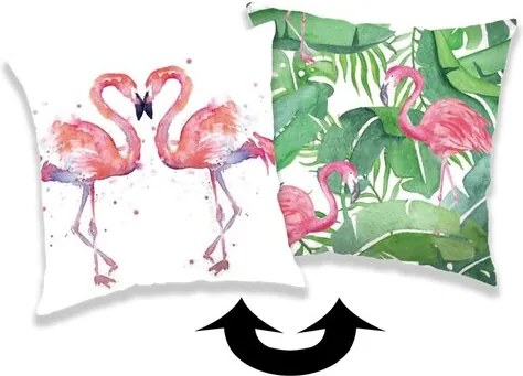 Pernuță Jerry Fabrics Flamingo, cu paiete 01, 40 x 40 cm