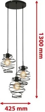 Briloner 4870-035 - Lustră pe cablu 3xE27/60W/230V