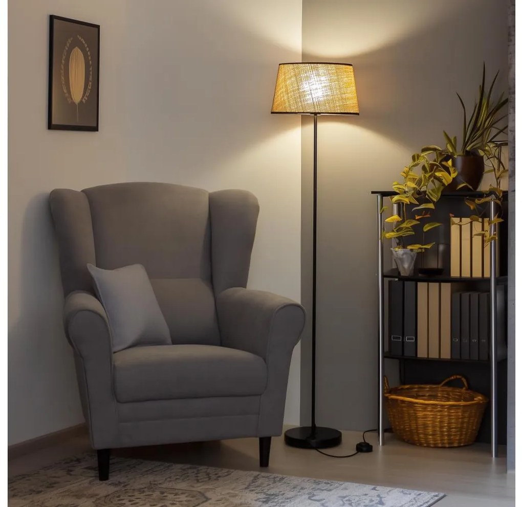 Brilagi - Lampă de podea LED CERIA 1xE27/40W/230V Ø 35 cm bej/negru