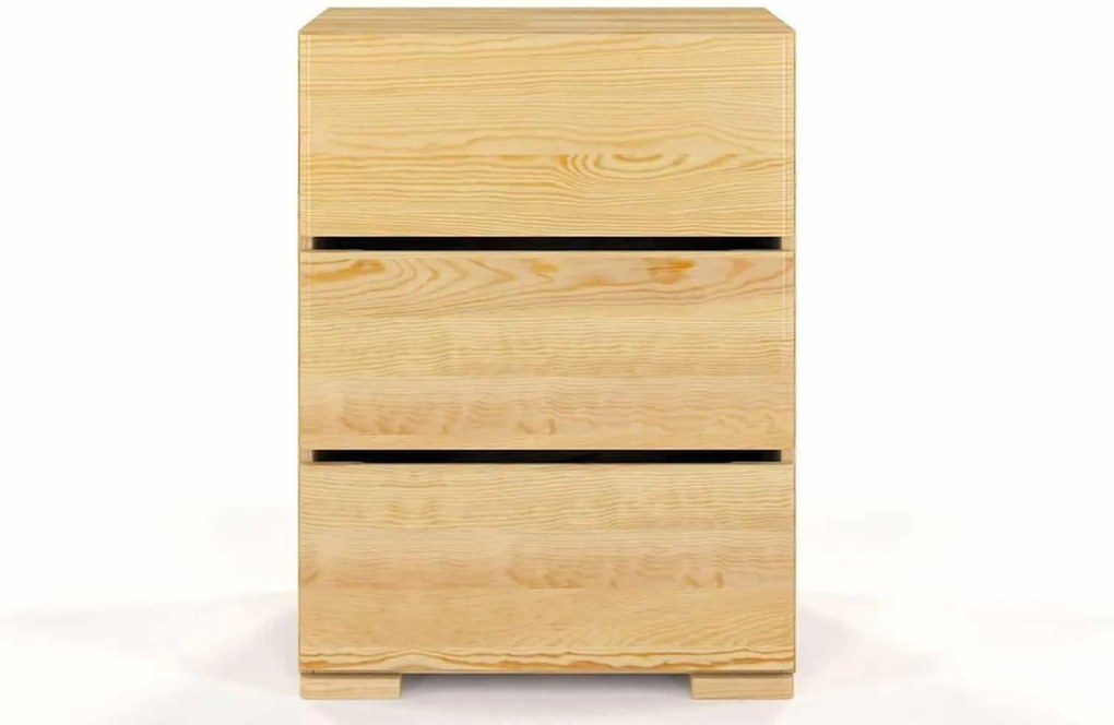 Comodă lemn masiv TerraCraft Pin 3 Sertare, 60 × 45 × 81 cm - Natural
