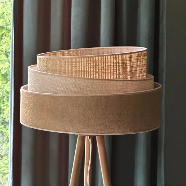 Lampadar YUTE Duolla TRIO 1xE27/15W/230V d. 45 cm maro/gri/bej