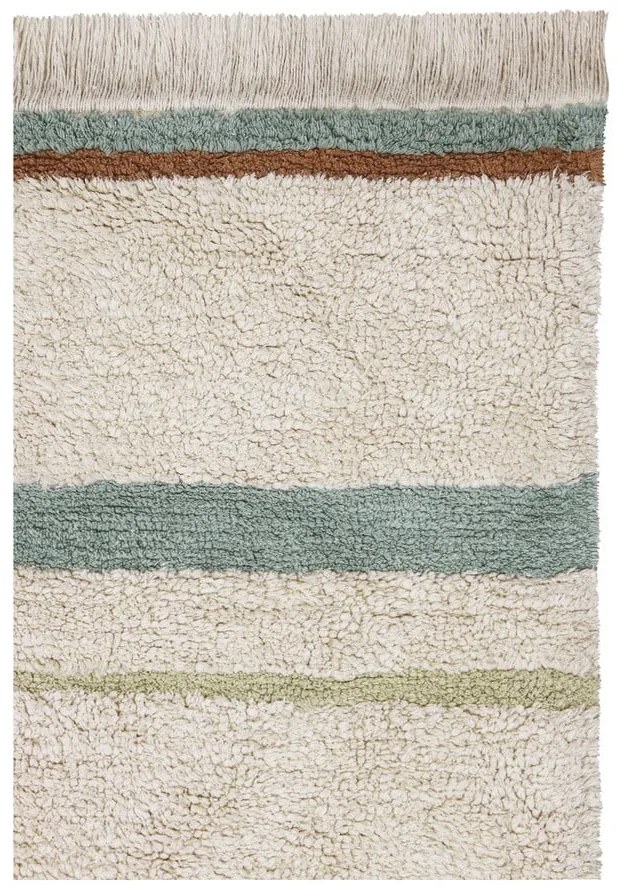 Covor albastru/crem lavabil/țesut manual din bumbac 90x130 cm Lanes Vintage Blue – Lorena Canals
