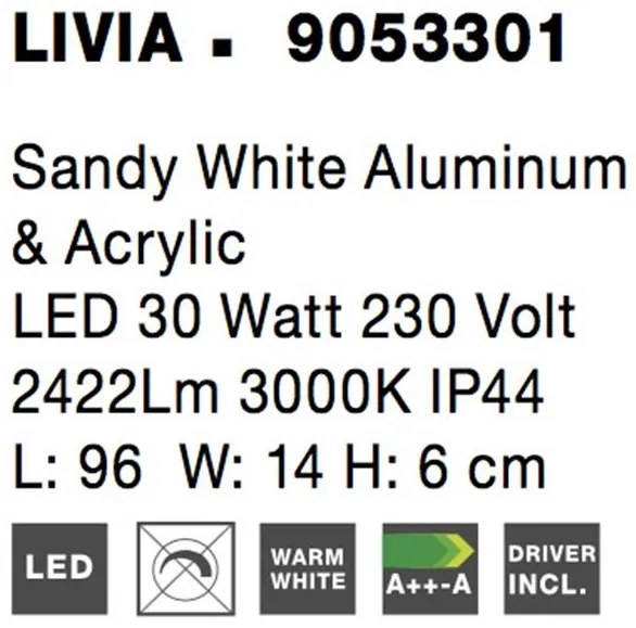 Aplica LED de perete design modern LIVIA alb NVL-9053301