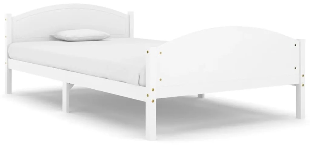 322033 vidaXL Cadru de pat, alb, 120x200 cm, lemn masiv de pin