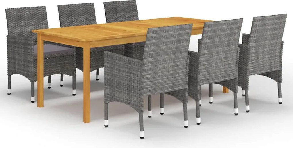 vidaXL Set mobilier de grădină, 7 piese, gri