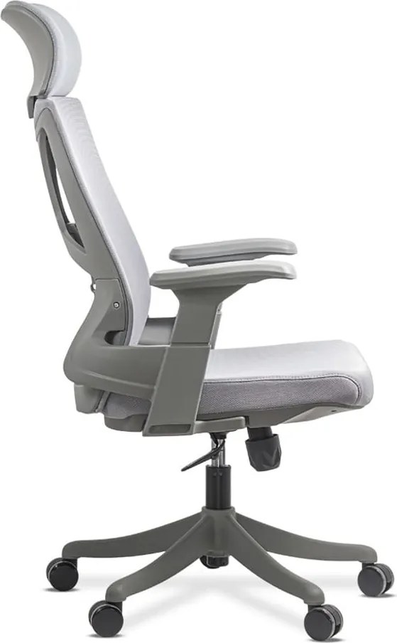 Scaun ergonomic din mesh cu suport lombar si tetiera SYYT 9514 gri