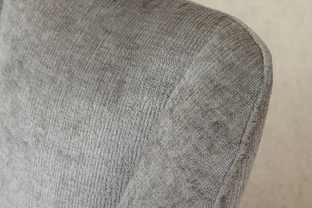 Set de 2 scaune pivotante, Metal Negru, Chenille Gri, AVIGNON A-46469 VC