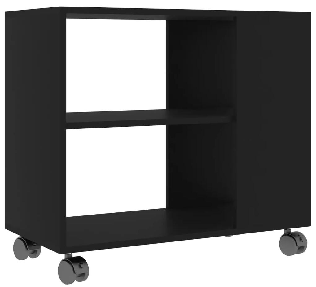 802121 vidaXL Masă laterală, negru, 70x35x55 cm, lemn compozit