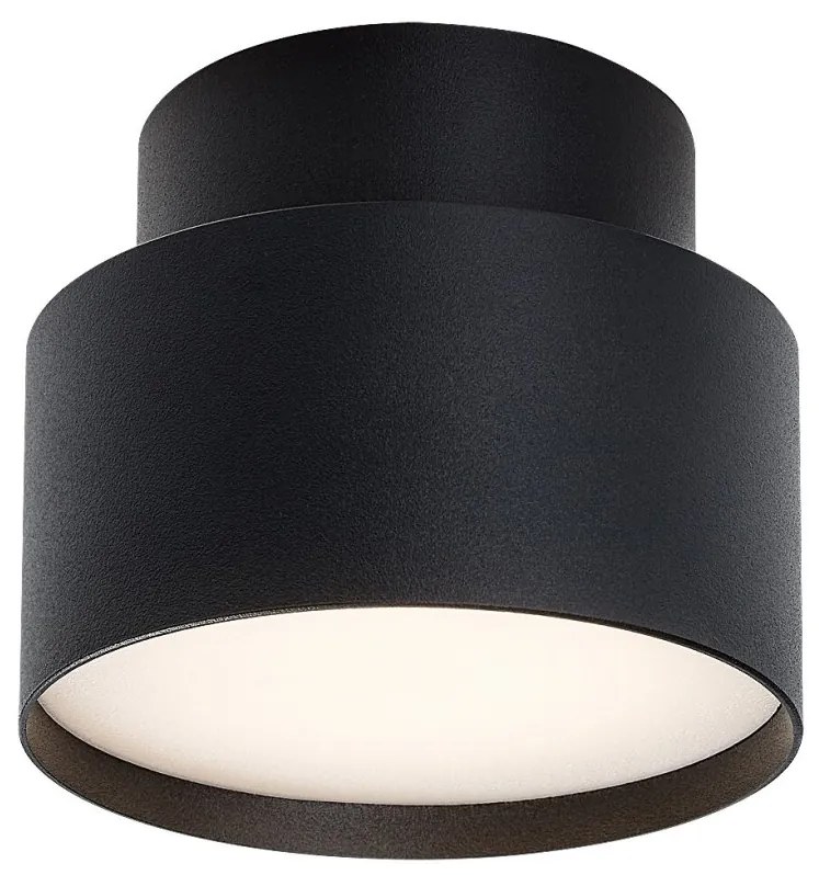Mini Plafoniera LED cu lumina ambientala in sus Ovidia negru D-11cm