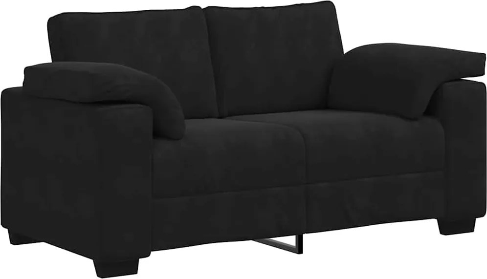 vidaXL Canapea loveseat neagră 160x77x82 cm catifea