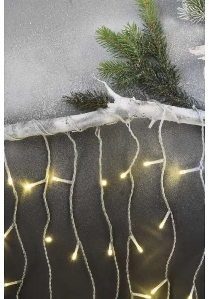 Ghirlandă LED de exterior 300 LED, 8 moduri, 10 m, IP44, alb cald + telecomandă