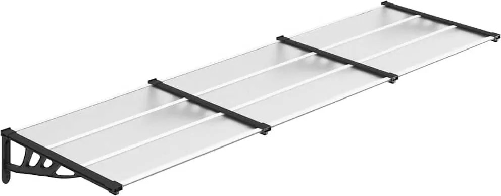 vidaXL Copertină de ușă, negru și transparent 297,5x90 cm policarbonat