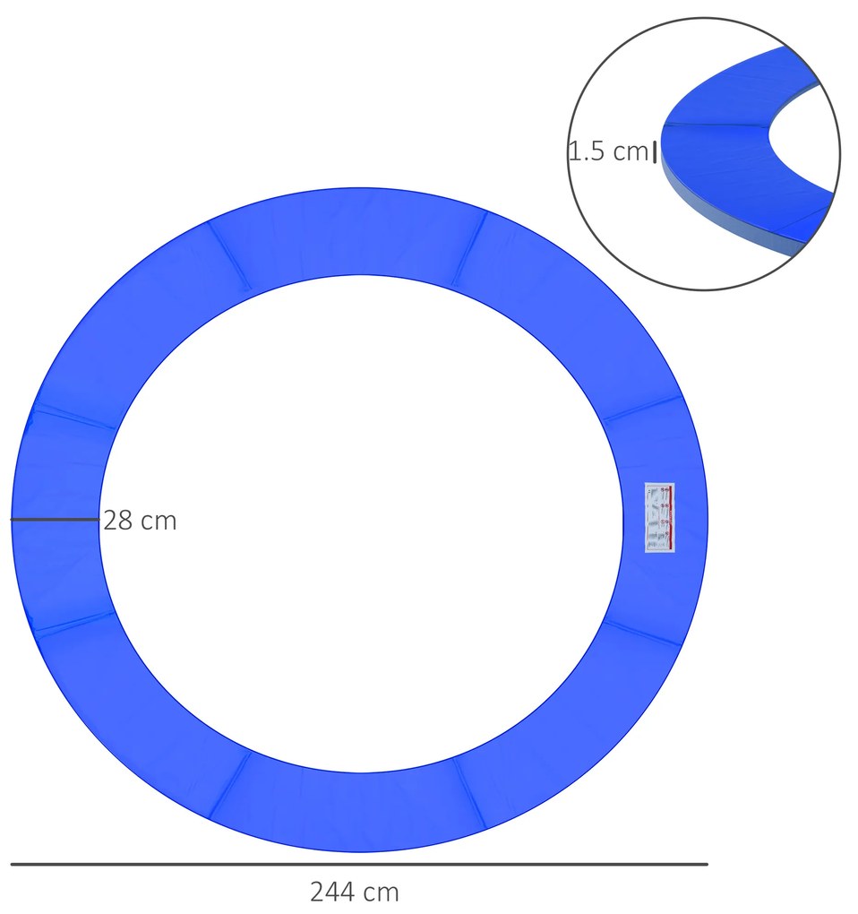 HOMCOM Bord de Protecție pentru Trambulină, Înveliș PVC Rezistent la Intemperii, Accesorii Siguranță Grădină | Aosom Romania