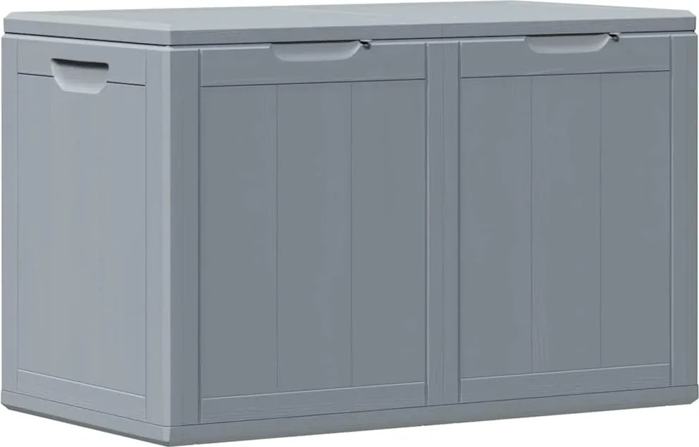 vidaXL Cutie de depozitare pentru grădină, gri, 180L, aspect de lemn din PP