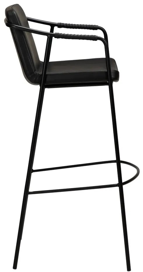 Scaun bar cu husă din piele artificială DAN-FORM Denmark Boto, negru, înălțime 95 cm