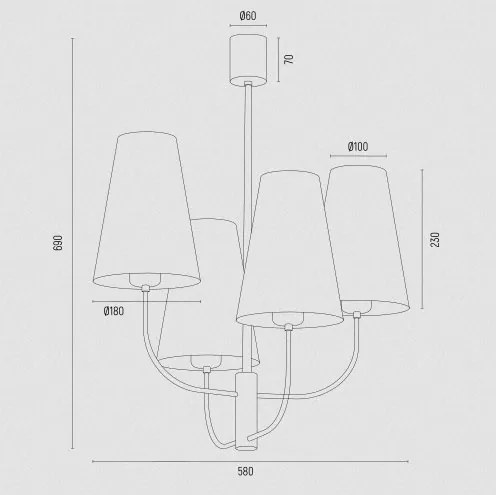 Lustra cu 4 brate design modern Safiano alb, negru