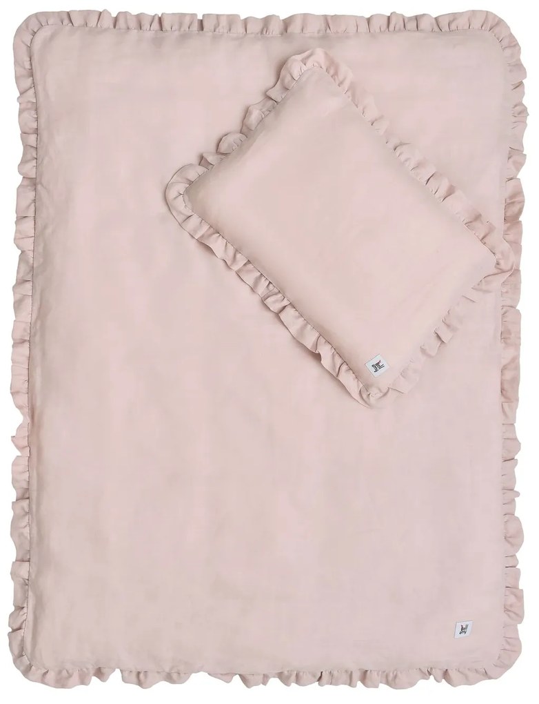 Lenjerie de pat din in pentru patut DUSTY PINK, mar. M