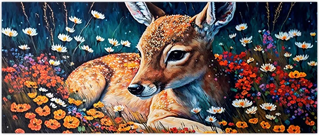 Tablou - Cerb pictat (120x50 cm)