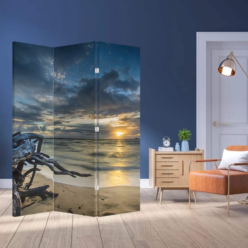 Paravan - Marea în apus de soare (126x170 cm)