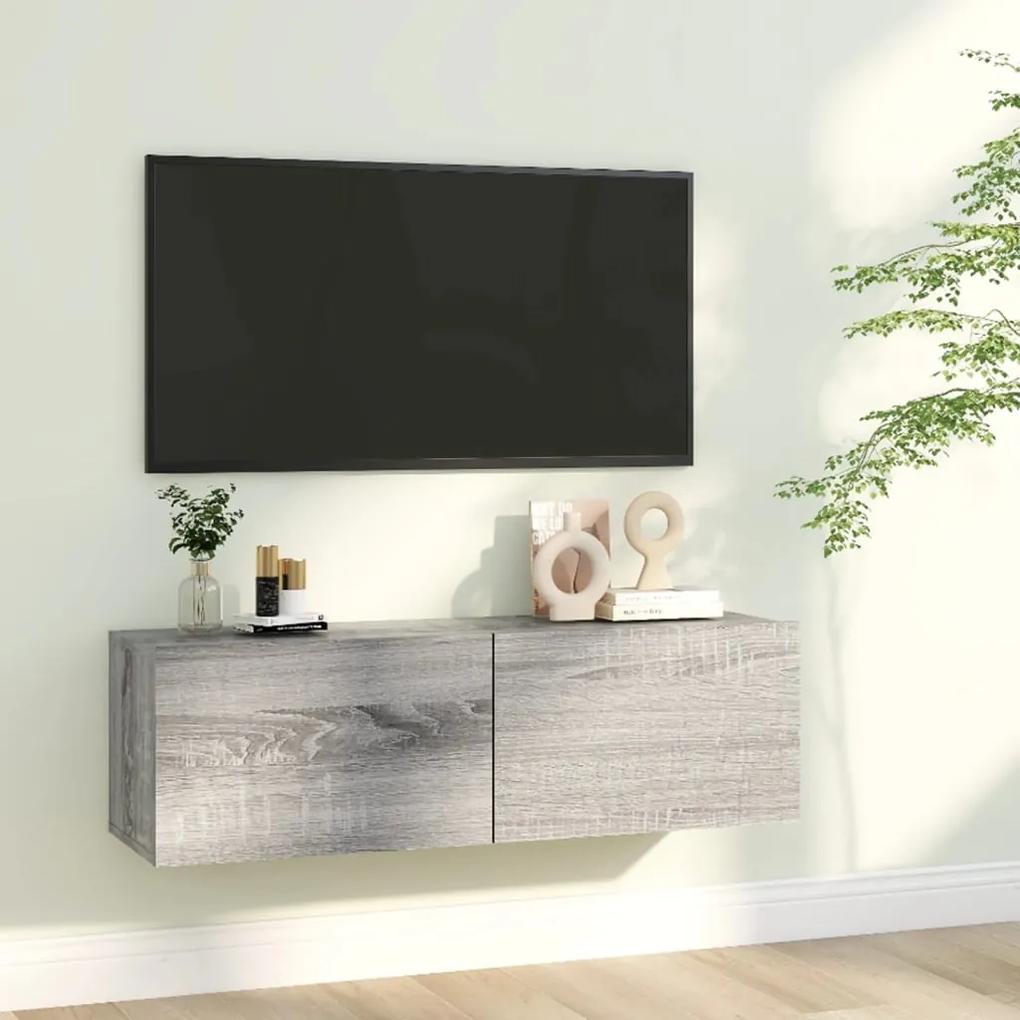 815097 vidaXL Comodă TV de perete, gri sonoma, 100x30x30 cm, lemn prelucrat