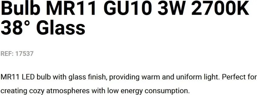 BEC mini GU10 MR11 3W 2700K