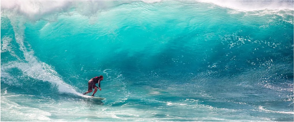 Tablou - Surfer în valuri (120x50 cm)