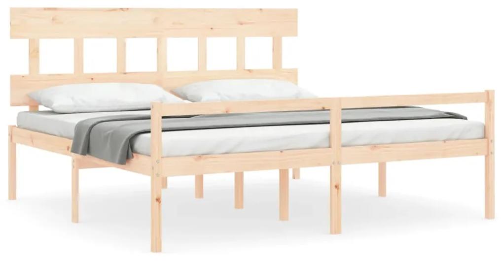3195431 vidaXL Cadru de pat senior cu tăblie, Super King Size, lemn masiv