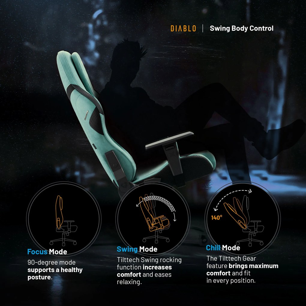 Scaun de gaming Diablo X.One Prime Mystic Mint Normal Size