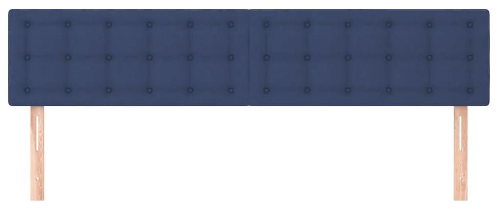 Tablii de pat, 2 buc, albastru, 100x5x78 88 cm, textil 2, Albastru, 200 x 5 x 78 88 cm