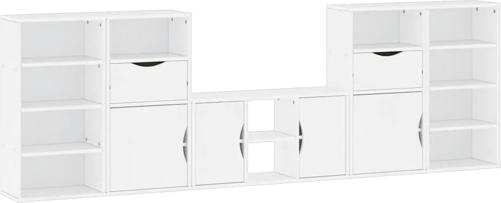 vidaXL Unități TV 5 piese cu depozitare ODDA din lemn masiv de pin alb