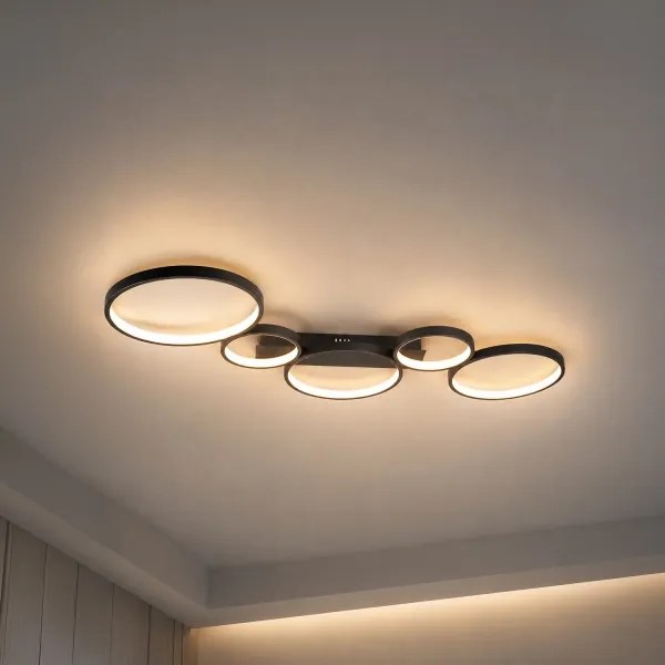 BRILAGI - Plafonieră LED ECHO, 60 W, 230 V, 4000 K, 45 x 110 cm, neagră
