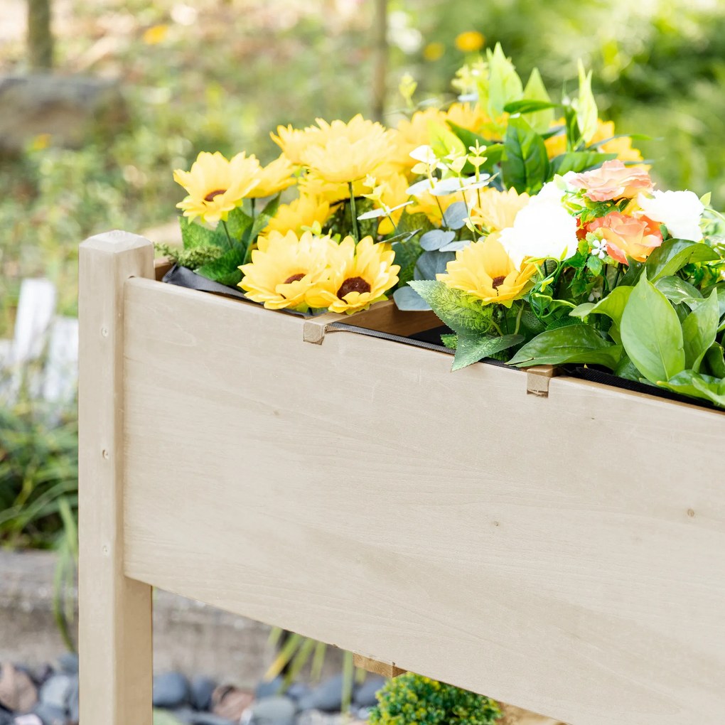 Outsunny Jardiniera din lemn pentru gradina, 123x54x74cm, maro | Aosom Romania