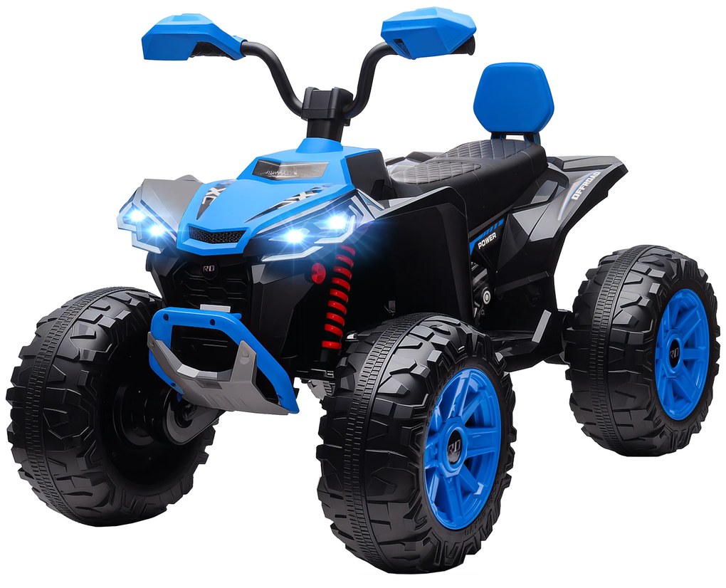 AIYAPLAY Quad electric pentru copii, vehicul electric 24V cu 4 roți, faruri, port USB, funcție MP3, 6,5 km/h, 3-8 ani | Aosom Romania