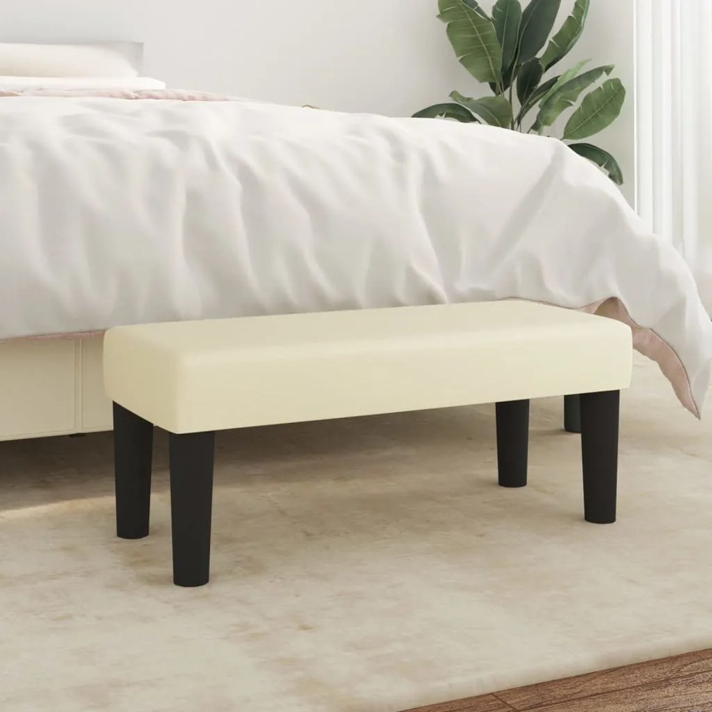 346634 vidaXL Bancă, crem, 70x30x30 cm, piele ecologică