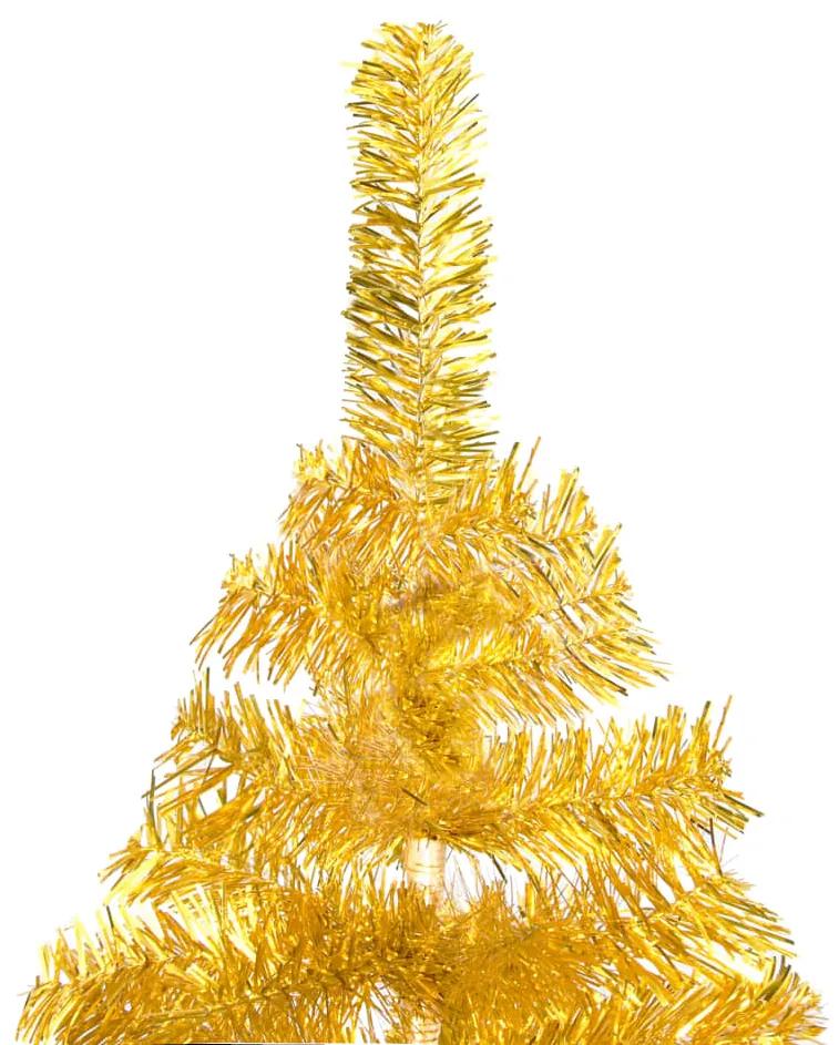 Brad de Craciun artificial cu LED suport, auriu, 180 cm, PET Auriu, 180 x 93 cm, 1