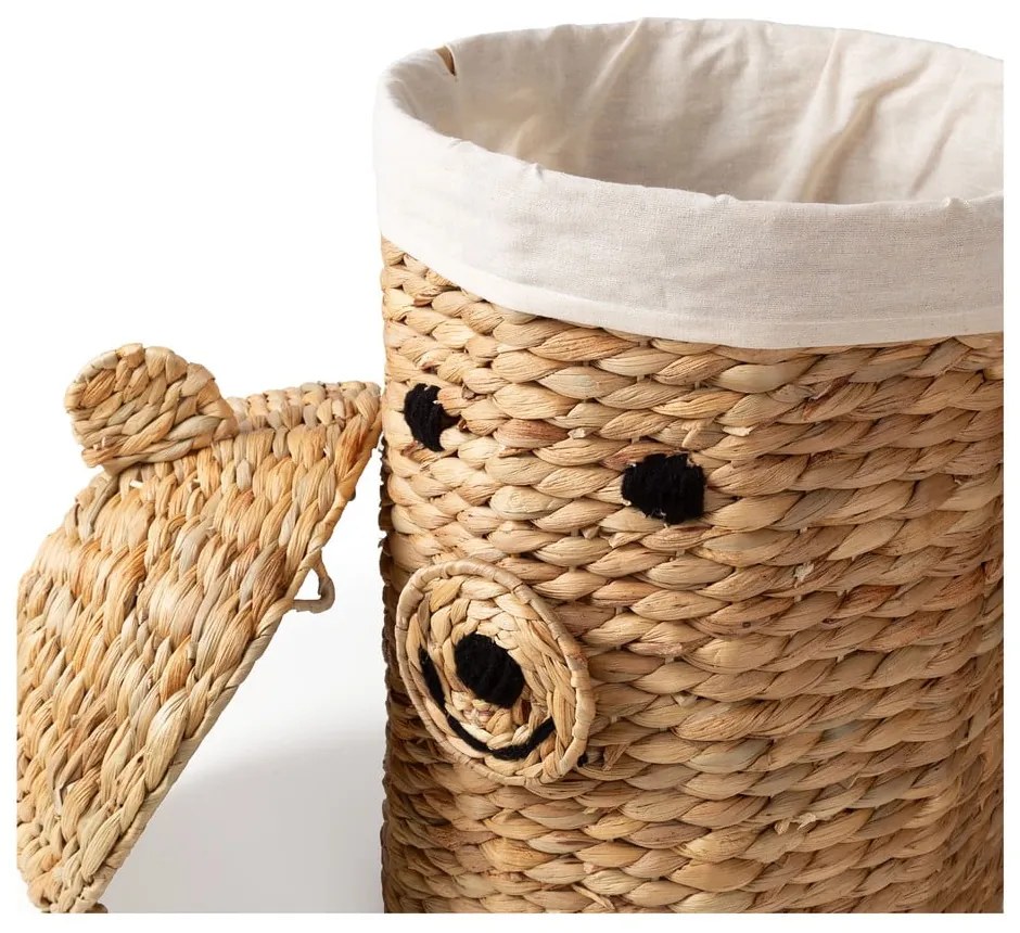 Coș de jucării pentru copii în culoare naturală din zambilă de apă ø 30x56 cm Bear – Compactor