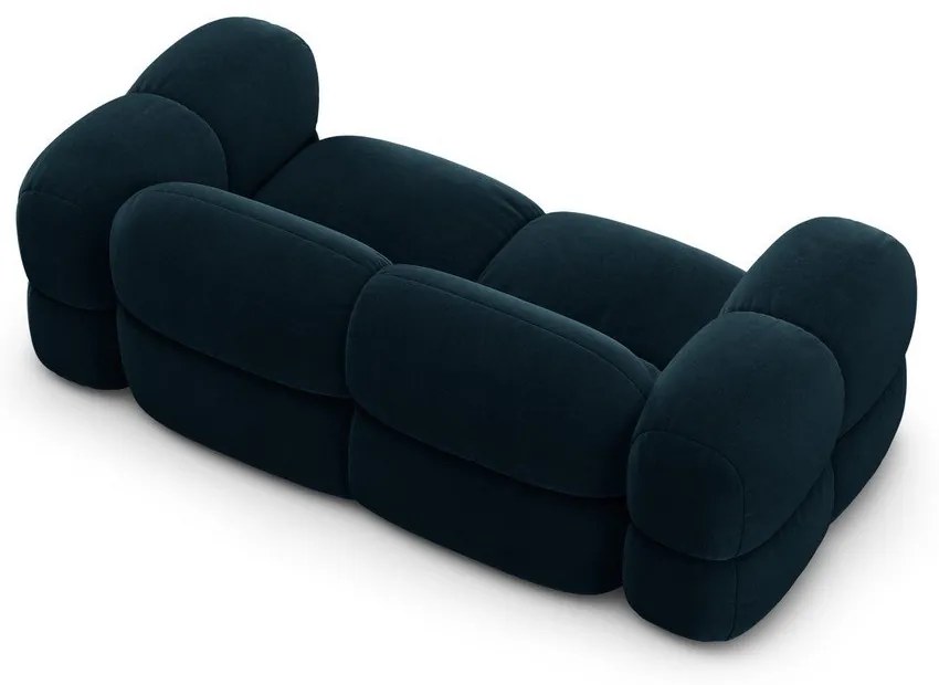 Canapea albastru-închis cu tapițerie din catifea 210 cm Loretto – Cosmopolitan Design