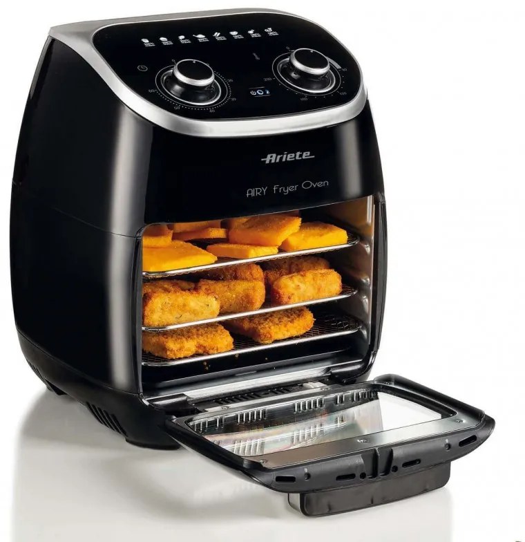 Friiteuza cuptor cu aer cald Ariete AIRY FRYER OVEN 4619/00, 2000W, 11 L, 8 programe, 80-200C, Rotisor, Timer, Negru