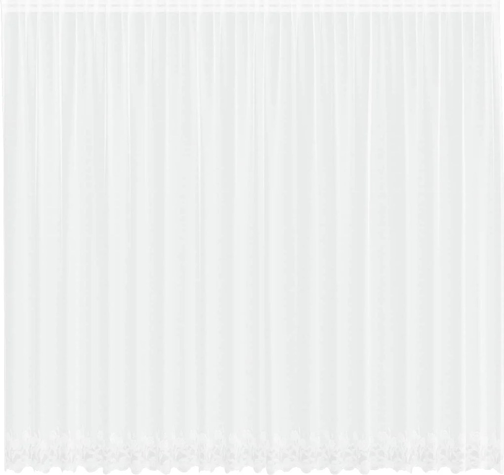 vidaXL Cortină din Dantelă cu perdele Alb 280 x 500 cm Poliester