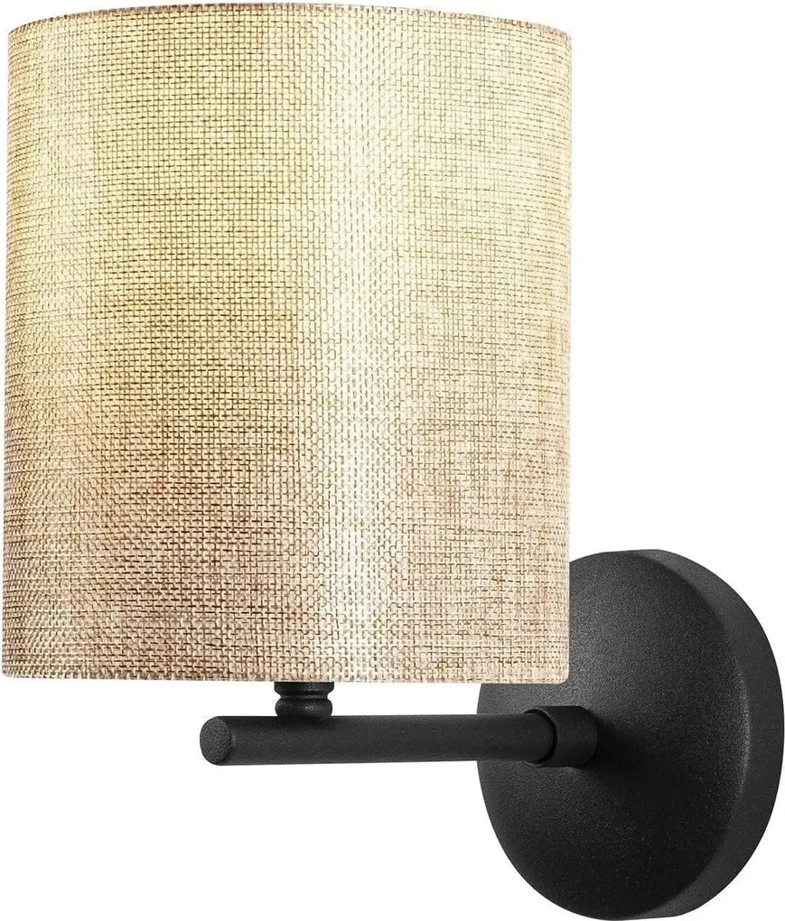 Lampa perete 4685, negru/crem, metal/material textil, 14x23x26 cm