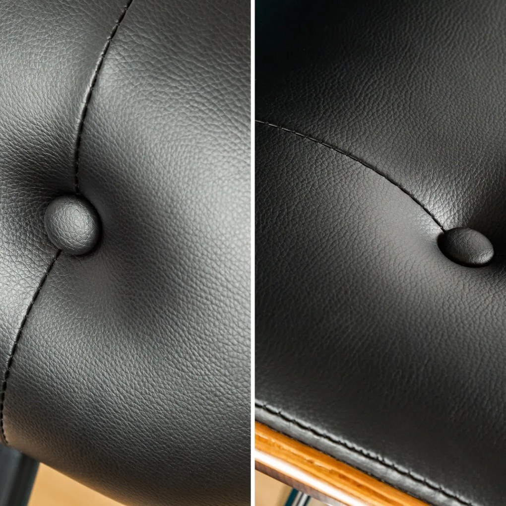 Scaun bar design deosebit Classico 115cm, negru/ nuc A-39040 VC