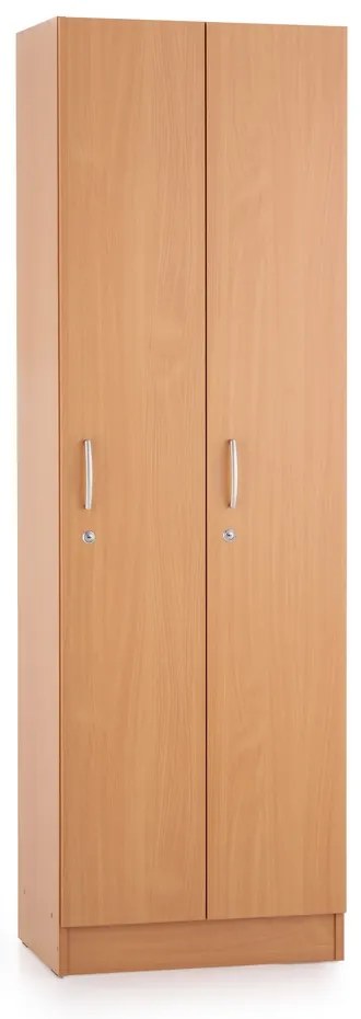 Dulap Visio din lemn - 2 compartimente, 60 x 42 x 190 cm, fag