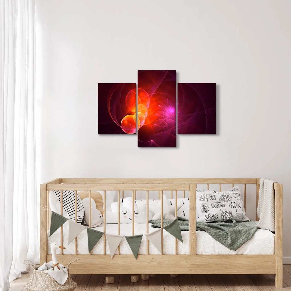 Tabloul modern cu abstracțiune roz (90x60 cm)