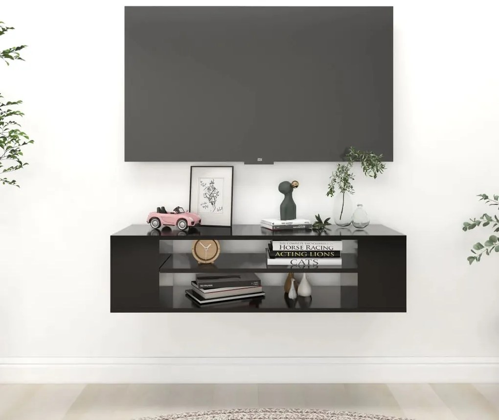 vidaXL Dulap TV suspendat, negru, 100x30x26,5 cm, PAL