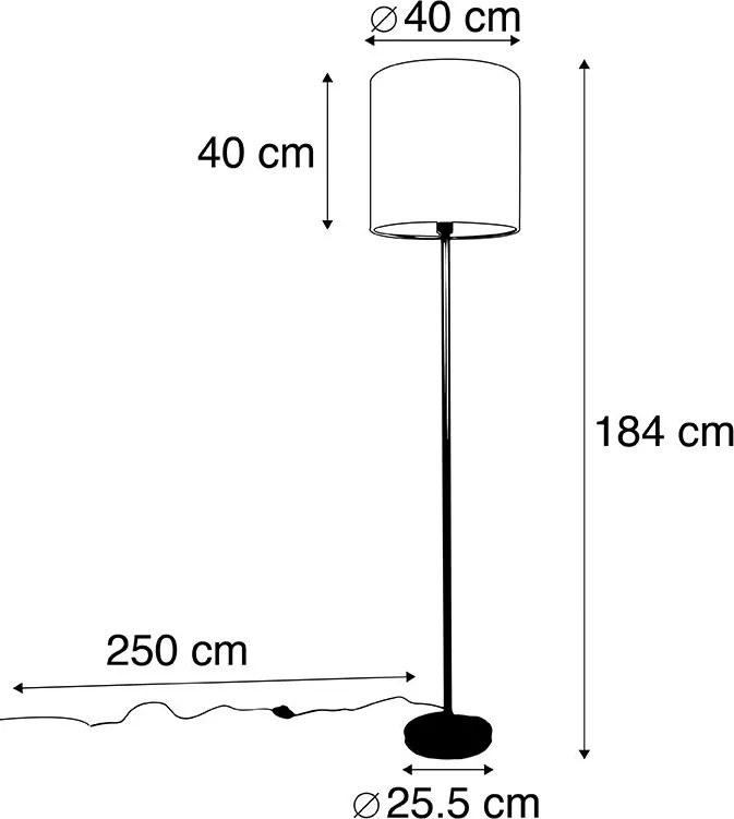 Lampă de podea modernă neagră cu abajur bouclé bej 40 cm - Simplo