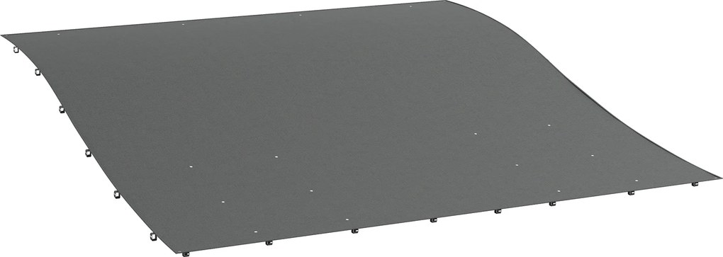 Outsunny Copertină de Rezervă pentru Pergolă cu 16 Orificii de Scurgere, Cârlige şi Inele, 297x 297 cm, Gri Închis | Aosom Romania