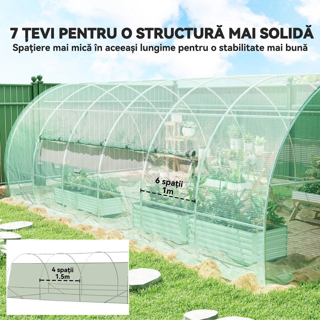 Outsunny Sera de Gradina sera Tunel sera pentru Cultivare Plantelor, legumelor, fructelor din PE | Aosom Romania