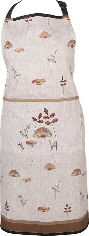 Sort de bucatarie, bej, din bumbac, 70x85 cm, Mushrooms